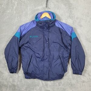 Columbia Jacket Womens L Blue Skidaddle 3-in-1 Interchange Fleece Liner Vintage